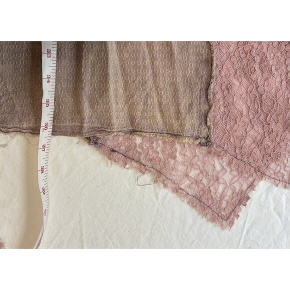 NWOT Oli & Hali Layered Lace Patchwork Smoked Maxi Skirt Lilac Size XL Lagenlook - Picture 7 of 7